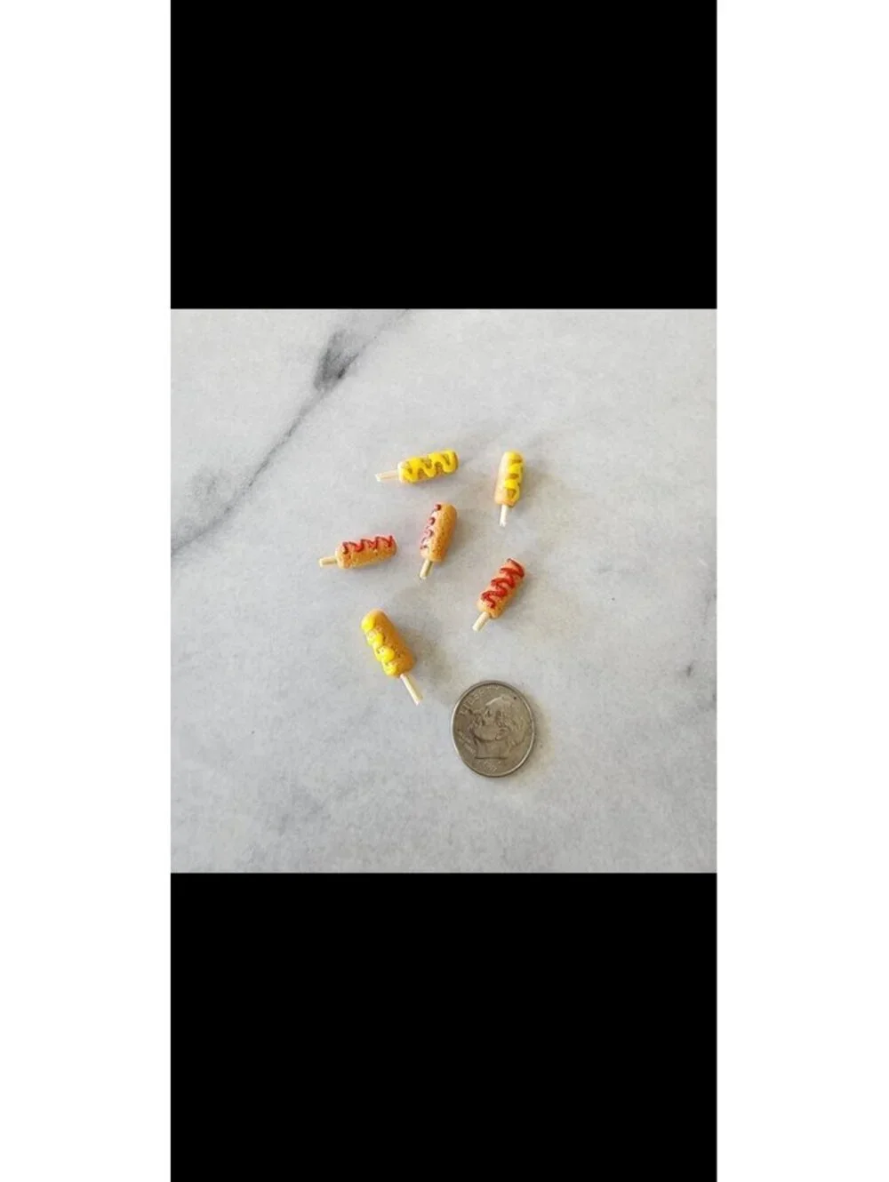 Miniature Dollhouse Food Corndogs 1:12 Scale 6pcs